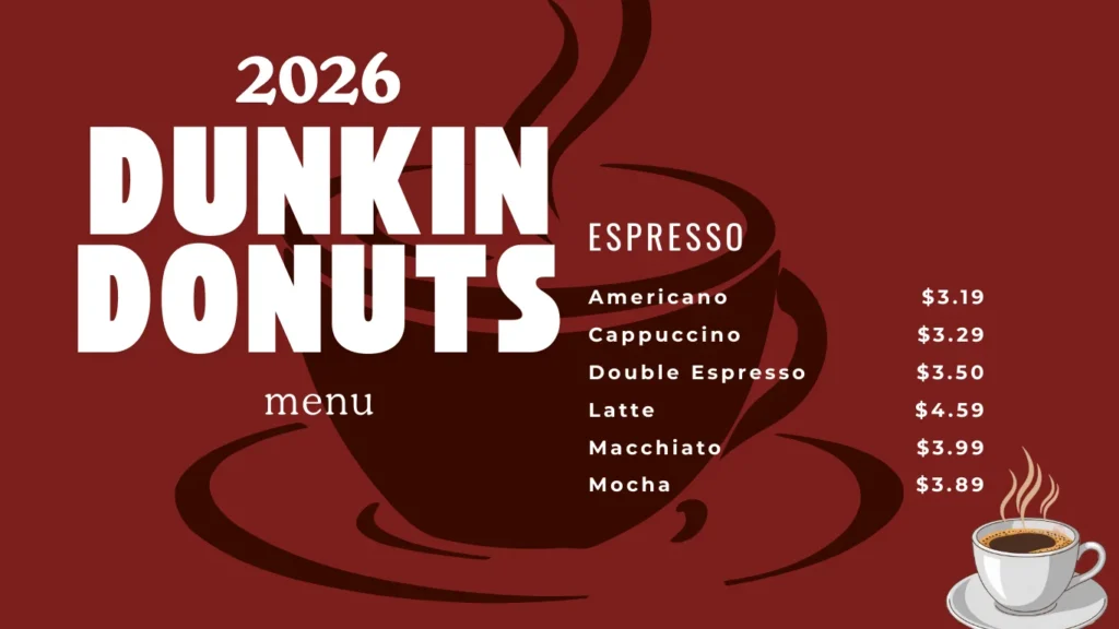dunkin donut menu 2026